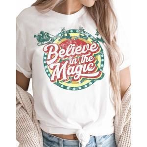 NEW KISSED APPAREL believe in the magic distressed graphic tee in white